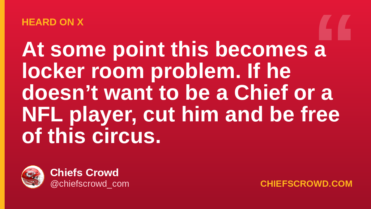 At some point this becomes a locker room problem.